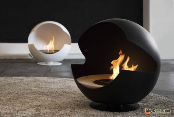 Оригинальный экокамин в гостиной Оригинальный экокамин в гостиной