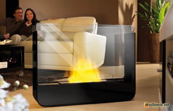 Биокамин в гостиной комнате Биокамин в гостиной комнате