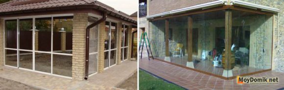 Рамное и безрамное остекление веранд и террас