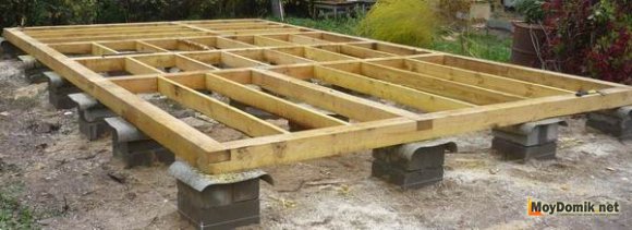Столбчатый фундамент для деревянного дома