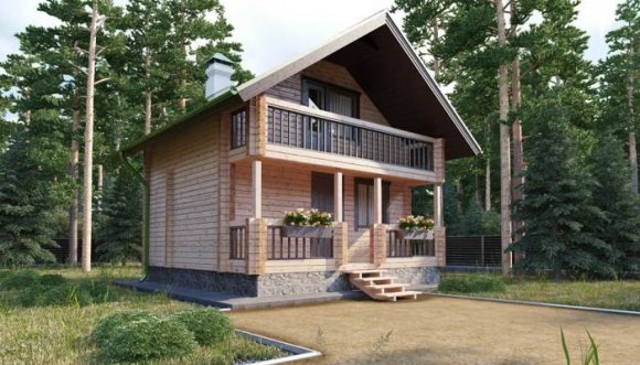 Проект небольшого деревянного дома с мансардой - 3