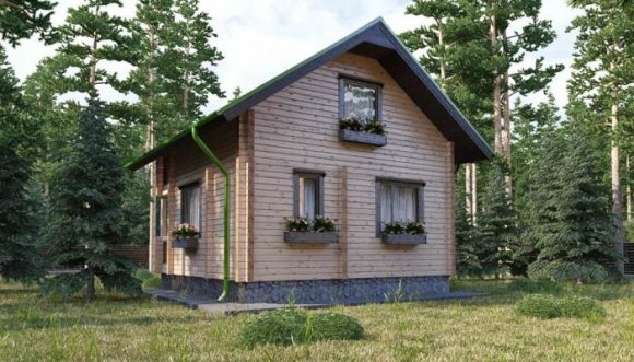 Проект небольшого деревянного дома с мансардой - 5