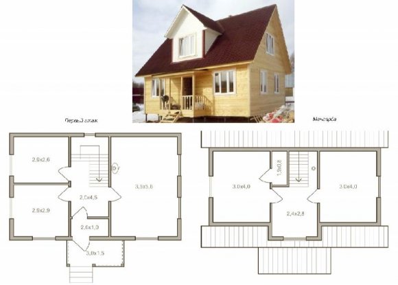 Проект деревянного дома с мансардой - 10