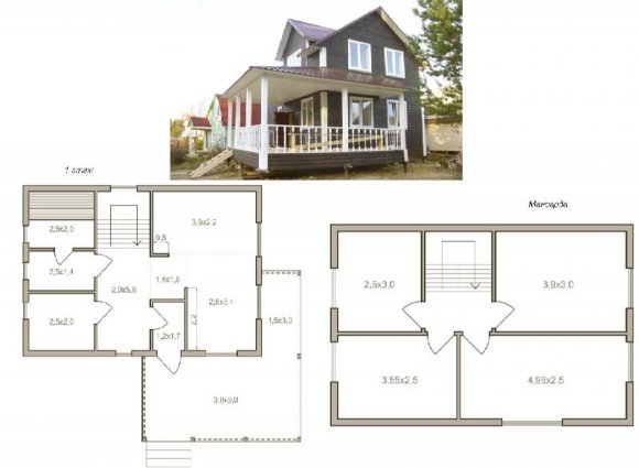 Проект деревянного дома с мансардой - 11