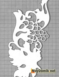 Эскиз наличников на окна - орнамент с виноградом