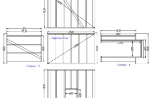 Схема домика из деревянных щитов