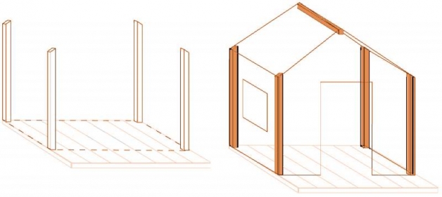 Схема каркаса детского домика