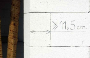 Длина доборных газоблоков не менее 11,5 см