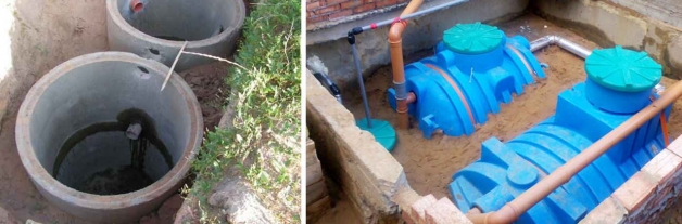 Бетонный и пластиковый септик