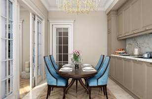 Интерьер небольшой кухни в классическом стиле