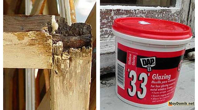 Восстановление сгнивших участков оконной рамы