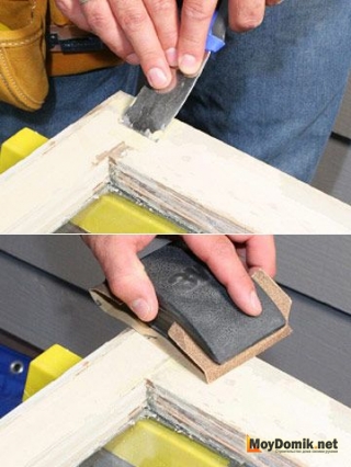 Шпаклевка и шлифовка деревянных окон