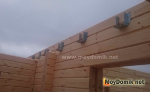Крепление балок перекрытия на опоры для бруса