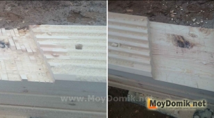 Рубка паза в клееном брусе