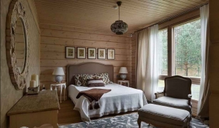 Дизайн спальной комнаты дома из профилированного бруса Дизайн спальной комнаты дома из профилированного бруса